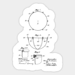 Tuning Device for Timpani Vintage Patent Hand Drawing Sticker
